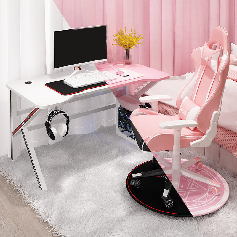 Glam Home Gaming Desk Fabricage Wood K-Shape Computer Desk