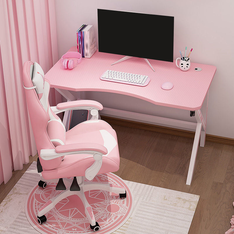 Glam Home Gaming Desk Fabricage Wood K-Shape Computer Desk