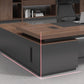 Kunstmatige hout executive bureau eigentijdse bruine l-vorm computer bureau