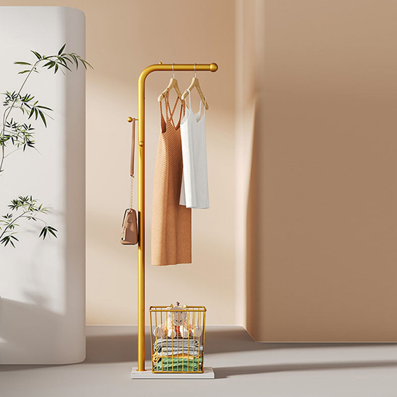 Luxueuze jashanger vrijstaand metalen opbergmandje rek voor woonkamer