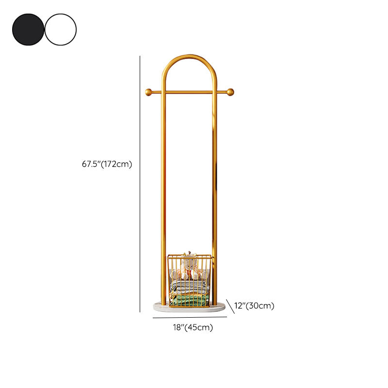 Luxueuze jashanger vrijstaand metalen opbergmandje rek voor woonkamer