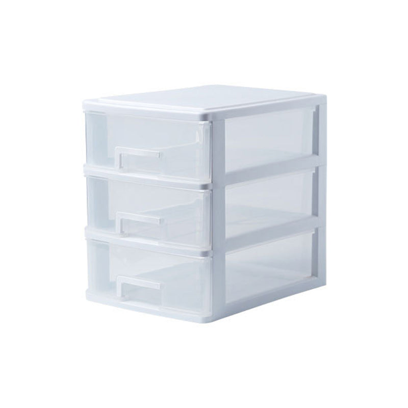 Modern Vertical File Cabinet Home or Office Plastic File Cabinet with Drawers 9.8"L x 13.4"W x 12.6"H White Clearhalo 'Filing Cabinets' 'filling_cabinets' 'furn' 'furn_filling_cabinets' 'Furniture' 'Office Furniture' 6272025