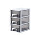 Modern Vertical File Cabinet Home or Office Plastic File Cabinet with Drawers 6.7"L x 9.4"W x 11.8"H Black-White Clearhalo 'Filing Cabinets' 'filling_cabinets' 'furn' 'furn_filling_cabinets' 'Furniture' 'Office Furniture' 6272034