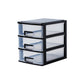 Modern Vertical File Cabinet Home or Office Plastic File Cabinet with Drawers 9.8"L x 13.4"W x 12.6"H Black Clearhalo 'Filing Cabinets' 'filling_cabinets' 'furn' 'furn_filling_cabinets' 'Furniture' 'Office Furniture' 6272043