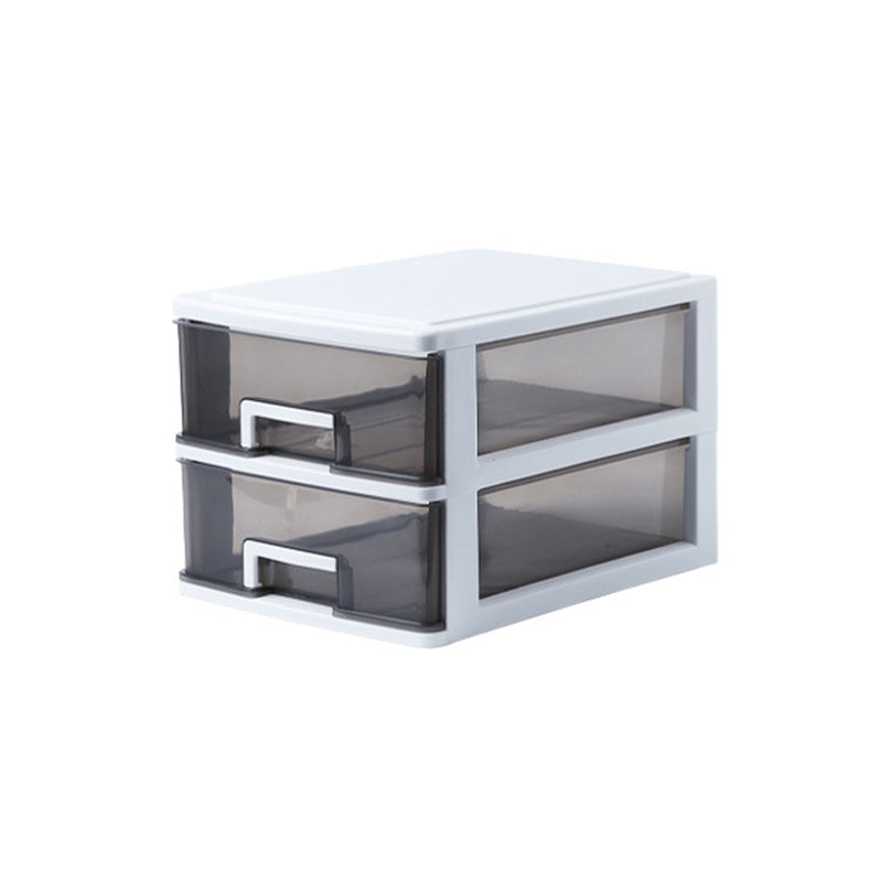 Modern Vertical File Cabinet Home or Office Plastic File Cabinet with Drawers 9.8"L x 13.4"W x 8.7"H Black-White Clearhalo 'Filing Cabinets' 'filling_cabinets' 'furn' 'furn_filling_cabinets' 'Furniture' 'Office Furniture' 6272047