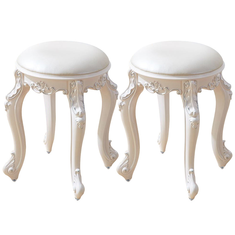 Gold Water Resistant Standard Round Leather Standard for Home Decor White 2 Piece Set Clearhalo 'furn' 'furn_ottomans_poufs' 'Furniture' 'Living Room Furniture' 'Ottomans & Poufs' 'ottomans_poufs' 6272127