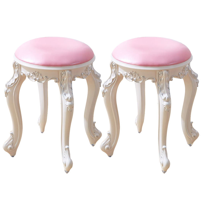 Gold Water Resistant Standard Round Leather Standard for Home Decor Pink 2 Piece Set Clearhalo 'furn' 'furn_ottomans_poufs' 'Furniture' 'Living Room Furniture' 'Ottomans & Poufs' 'ottomans_poufs' 6272134