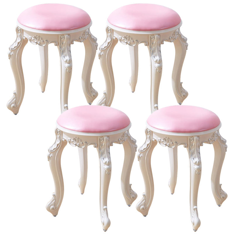 Gold Water Resistant Standard Round Leather Standard for Home Decor Pink 4 Piece Set Clearhalo 'furn' 'furn_ottomans_poufs' 'Furniture' 'Living Room Furniture' 'Ottomans & Poufs' 'ottomans_poufs' 6272135