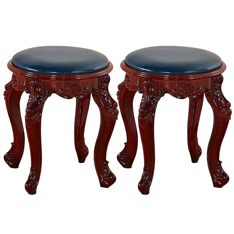 Gold Water Resistant Standard Round Leather Standard for Home Decor Dark Blue 2 Piece Set Clearhalo 'furn' 'furn_ottomans_poufs' 'Furniture' 'Living Room Furniture' 'Ottomans & Poufs' 'ottomans_poufs' 6272138
