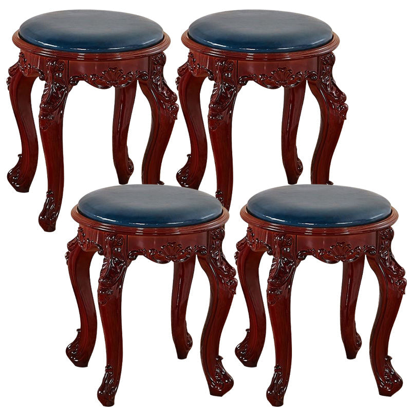 Gold Water Resistant Standard Round Leather Standard for Home Decor Dark Blue 4 Piece Set Clearhalo 'furn' 'furn_ottomans_poufs' 'Furniture' 'Living Room Furniture' 'Ottomans & Poufs' 'ottomans_poufs' 6272139