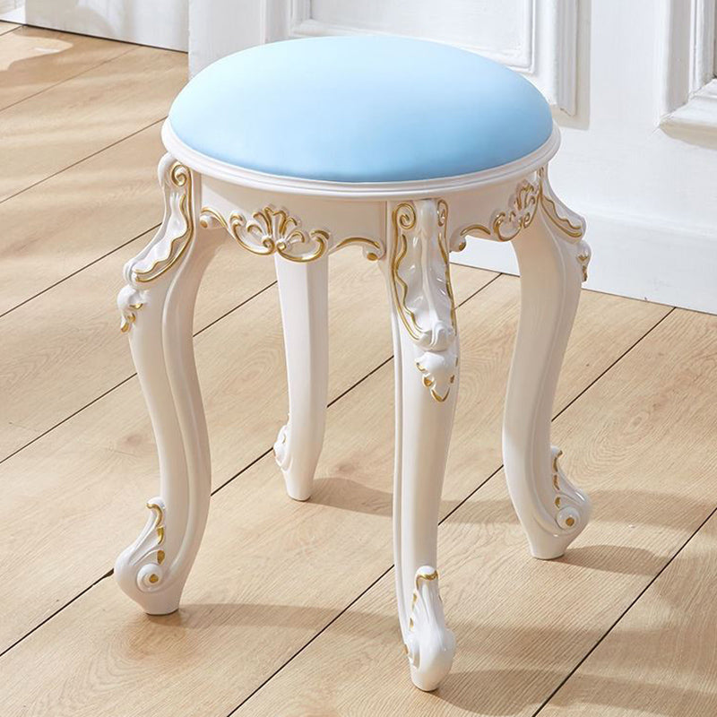 Gold Water Resistant Standard Round Leather Standard for Home Decor Light Blue 1 Piece Clearhalo 'furn' 'furn_ottomans_poufs' 'Furniture' 'Living Room Furniture' 'Ottomans & Poufs' 'ottomans_poufs' 6272140