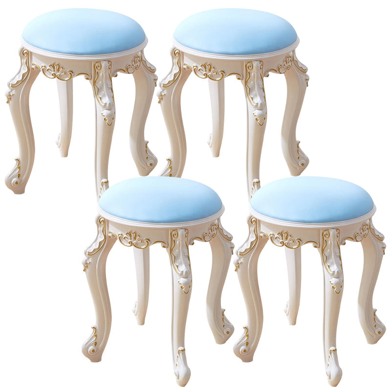 Gold Water Resistant Standard Round Leather Standard for Home Decor Light Blue 4 Piece Set Clearhalo 'furn' 'furn_ottomans_poufs' 'Furniture' 'Living Room Furniture' 'Ottomans & Poufs' 'ottomans_poufs' 6272142