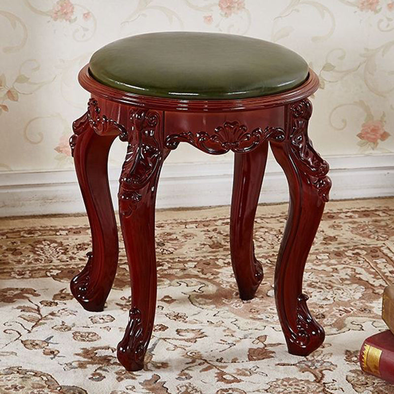 Gold Water Resistant Standard Round Leather Standard for Home Decor Green 1 Piece Clearhalo 'furn' 'furn_ottomans_poufs' 'Furniture' 'Living Room Furniture' 'Ottomans & Poufs' 'ottomans_poufs' 6272143