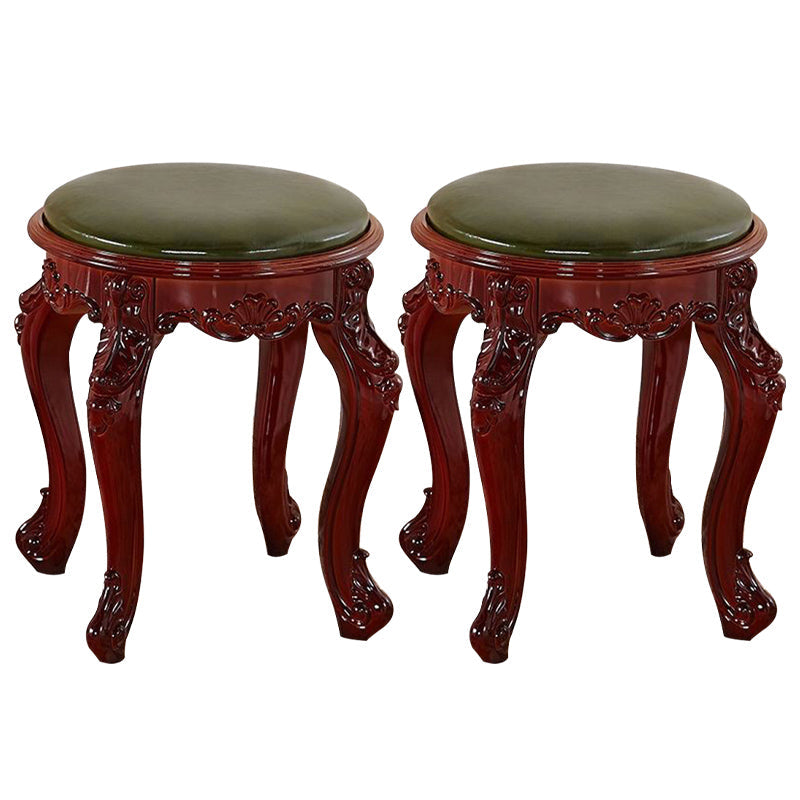 Gold Water Resistant Standard Round Leather Standard for Home Decor Green 2 Piece Set Clearhalo 'furn' 'furn_ottomans_poufs' 'Furniture' 'Living Room Furniture' 'Ottomans & Poufs' 'ottomans_poufs' 6272144
