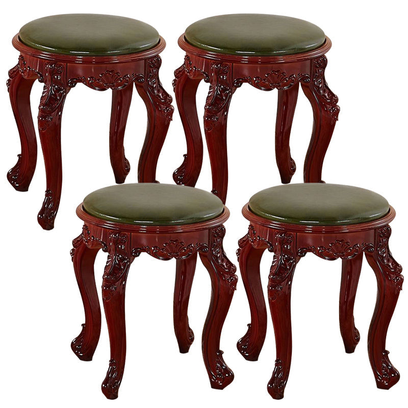 Gold Water Resistant Standard Round Leather Standard for Home Decor Green 4 Piece Set Clearhalo 'furn' 'furn_ottomans_poufs' 'Furniture' 'Living Room Furniture' 'Ottomans & Poufs' 'ottomans_poufs' 6272145