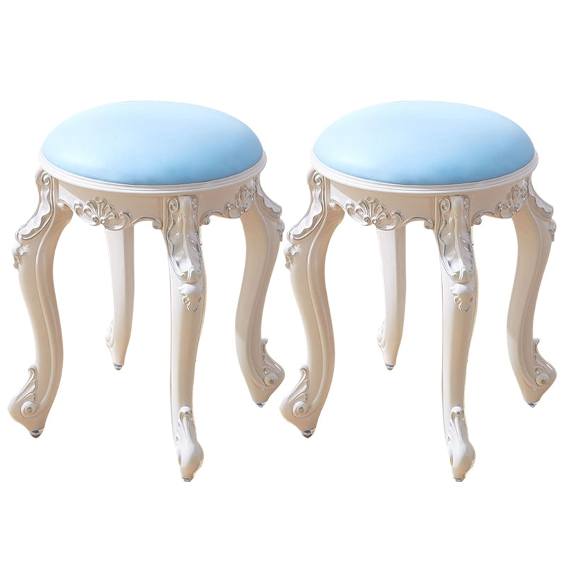 Gold Water Resistant Standard Round Leather Standard for Home Decor Light Blue-White 2 Piece Set Clearhalo 'furn' 'furn_ottomans_poufs' 'Furniture' 'Living Room Furniture' 'Ottomans & Poufs' 'ottomans_poufs' 6272153
