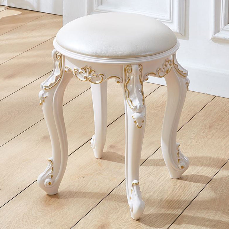 Gold Water Resistant Standard Round Leather Standard for Home Decor Cream 1 Piece Clearhalo 'furn' 'furn_ottomans_poufs' 'Furniture' 'Living Room Furniture' 'Ottomans & Poufs' 'ottomans_poufs' 6272155