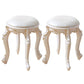 Gold Water Resistant Standard Round Leather Standard for Home Decor Cream 2 Piece Set Clearhalo 'furn' 'furn_ottomans_poufs' 'Furniture' 'Living Room Furniture' 'Ottomans & Poufs' 'ottomans_poufs' 6272156