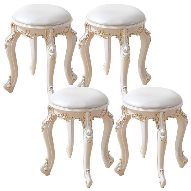 Gold Water Resistant Standard Round Leather Standard for Home Decor Cream 4 Piece Set Clearhalo 'furn' 'furn_ottomans_poufs' 'Furniture' 'Living Room Furniture' 'Ottomans & Poufs' 'ottomans_poufs' 6272157