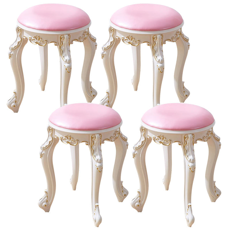 Gold Water Resistant Standard Round Leather Standard for Home Decor Nude Pink 4 Piece Set Clearhalo 'furn' 'furn_ottomans_poufs' 'Furniture' 'Living Room Furniture' 'Ottomans & Poufs' 'ottomans_poufs' 6272160