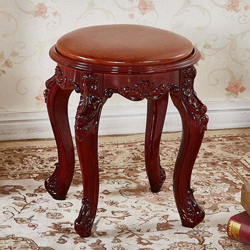 Gold Water Resistant Standard Round Leather Standard for Home Decor Brown 1 Piece Clearhalo 'furn' 'furn_ottomans_poufs' 'Furniture' 'Living Room Furniture' 'Ottomans & Poufs' 'ottomans_poufs' 6272161