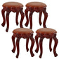 Gold Water Resistant Standard Round Leather Standard for Home Decor Brown 4 Piece Set Clearhalo 'furn' 'furn_ottomans_poufs' 'Furniture' 'Living Room Furniture' 'Ottomans & Poufs' 'ottomans_poufs' 6272163