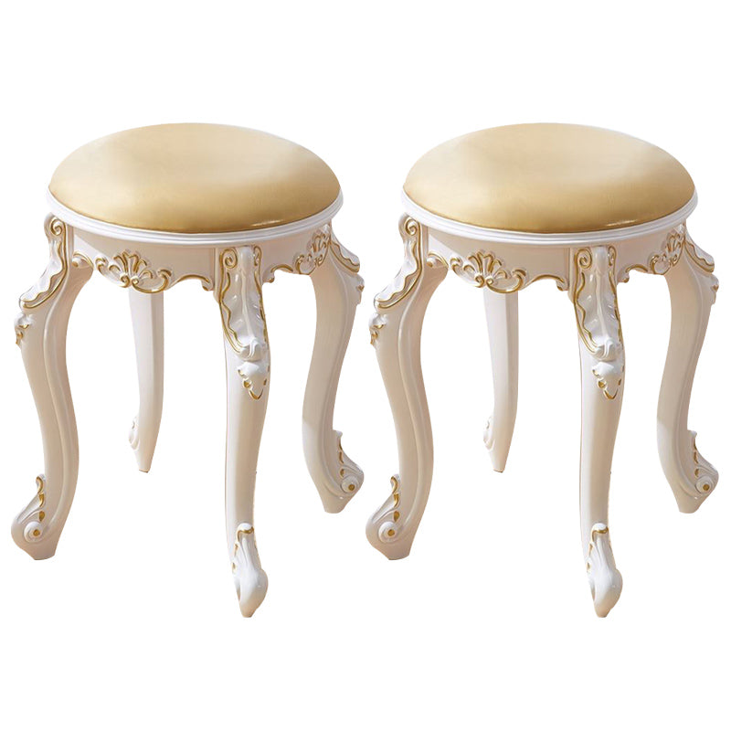Gold Water Resistant Standard Round Leather Standard for Home Decor Light Gold 2 Piece Set Clearhalo 'furn' 'furn_ottomans_poufs' 'Furniture' 'Living Room Furniture' 'Ottomans & Poufs' 'ottomans_poufs' 6272165