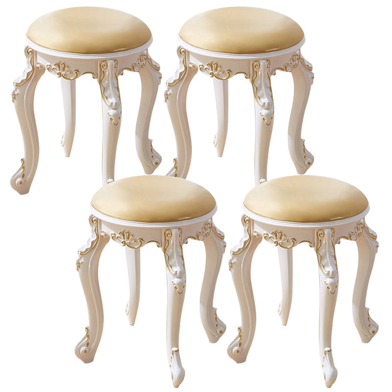 Gold Water Resistant Standard Round Leather Standard for Home Decor Light Gold 4 Piece Set Clearhalo 'furn' 'furn_ottomans_poufs' 'Furniture' 'Living Room Furniture' 'Ottomans & Poufs' 'ottomans_poufs' 6272166