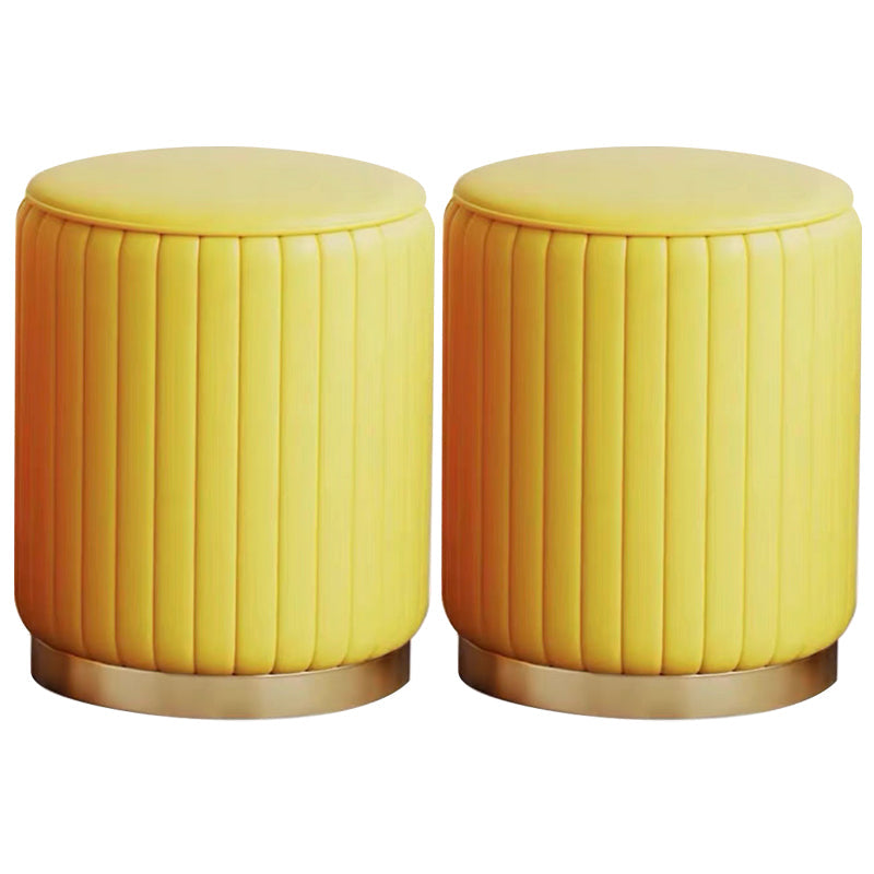 Faux lederen pouf cilinder vast waterbestendige moderne standaard poef