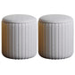 Faux Leather Pouf Cylinder Solid Water Resistant Modern Standard Ottoman