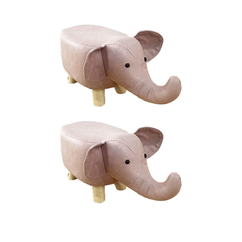 Contemporary Specialty Pouf Faux Leather Upholstered Ottoman Pink 2 Piece Set Clearhalo 'furn' 'furn_ottomans_poufs' 'Furniture' 'Living Room Furniture' 'Ottomans & Poufs' 'ottomans_poufs' 6272220