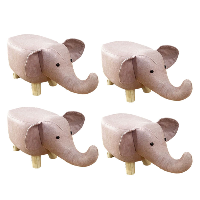 Contemporary Specialty Pouf Faux Leather Upholstered Ottoman Pink 4 Piece Set Clearhalo 'furn' 'furn_ottomans_poufs' 'Furniture' 'Living Room Furniture' 'Ottomans & Poufs' 'ottomans_poufs' 6272221