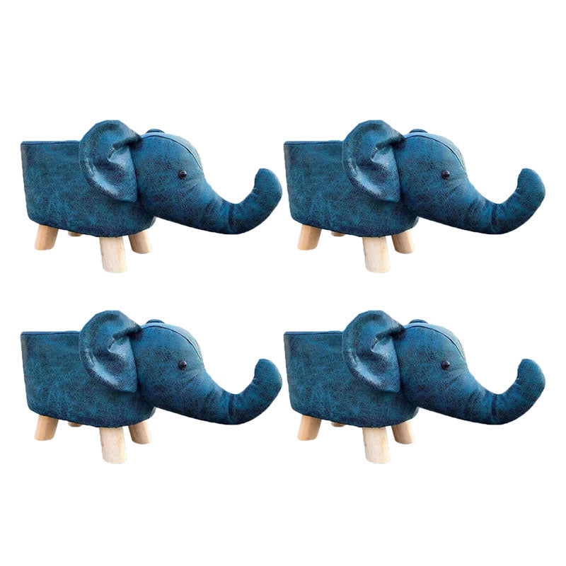 Contemporary Specialty Pouf Faux Leather Upholstered Ottoman Dark Blue 4 Piece Set Clearhalo 'furn' 'furn_ottomans_poufs' 'Furniture' 'Living Room Furniture' 'Ottomans & Poufs' 'ottomans_poufs' 6272229