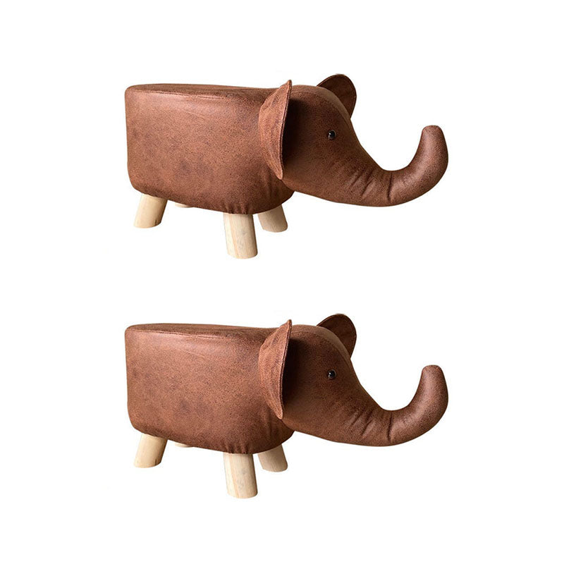 Contemporary Specialty Pouf Faux Leather Upholstered Ottoman Brown 2 Piece Set Clearhalo 'furn' 'furn_ottomans_poufs' 'Furniture' 'Living Room Furniture' 'Ottomans & Poufs' 'ottomans_poufs' 6272231