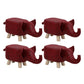Contemporary Specialty Pouf Faux Leather Upholstered Ottoman Burgundy 4 Piece Set Clearhalo 'furn' 'furn_ottomans_poufs' 'Furniture' 'Living Room Furniture' 'Ottomans & Poufs' 'ottomans_poufs' 6272242