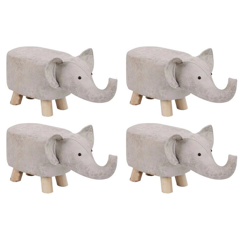 Contemporary Specialty Pouf Faux Leather Upholstered Ottoman Silver 4 Piece Set Clearhalo 'furn' 'furn_ottomans_poufs' 'Furniture' 'Living Room Furniture' 'Ottomans & Poufs' 'ottomans_poufs' 6272244