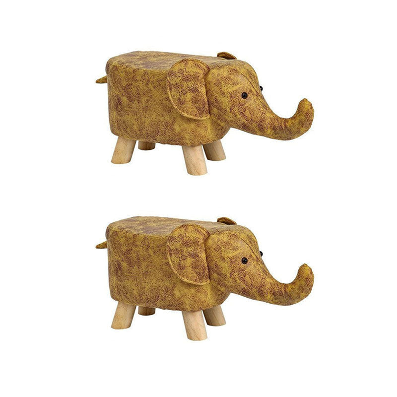 Contemporary Specialty Pouf Faux Leather Upholstered Ottoman Light Yellow 2 Piece Set Clearhalo 'furn' 'furn_ottomans_poufs' 'Furniture' 'Living Room Furniture' 'Ottomans & Poufs' 'ottomans_poufs' 6272245