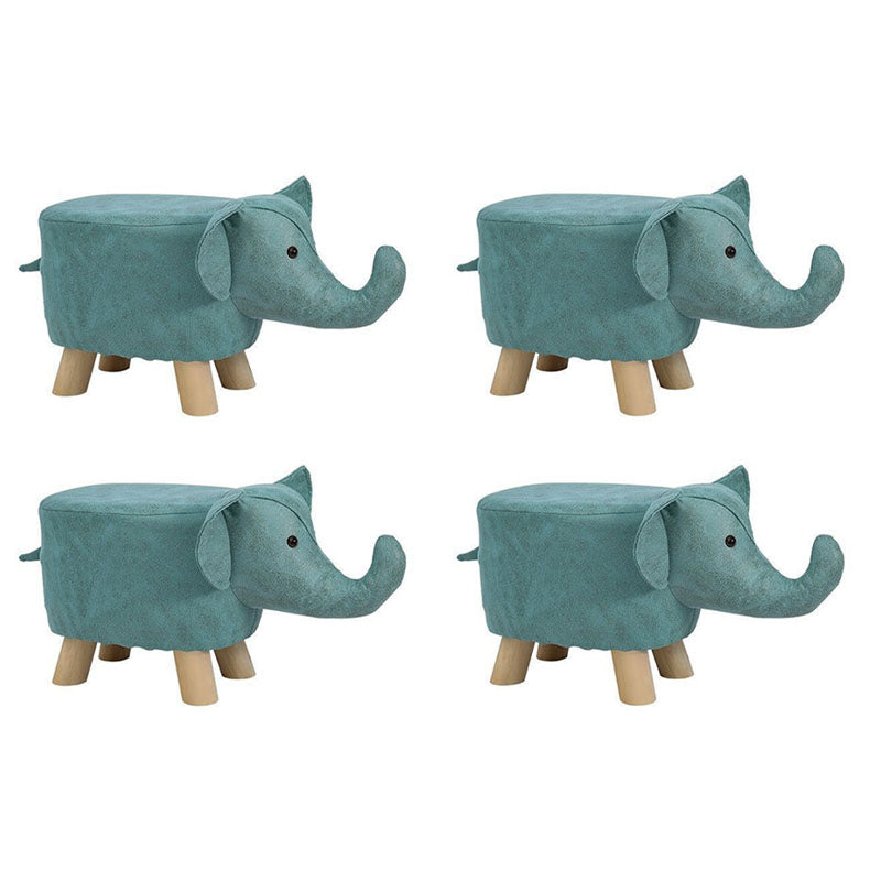 Contemporary Specialty Pouf Faux Leather Upholstered Ottoman Blue 4 Piece Set Clearhalo 'furn' 'furn_ottomans_poufs' 'Furniture' 'Living Room Furniture' 'Ottomans & Poufs' 'ottomans_poufs' 6272250