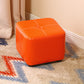 Contemporary Rectangle Shape Ottoman Faux Leather Standard with Tufted Orange 1 Piece Clearhalo 'furn' 'furn_ottomans_poufs' 'Furniture' 'Living Room Furniture' 'Ottomans & Poufs' 'ottomans_poufs' 6272304