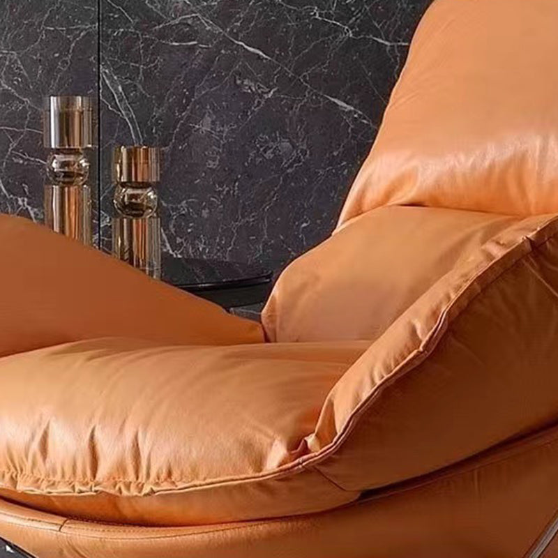 Chaise à bascule moderne planeur de bouton rembourré pour le salon