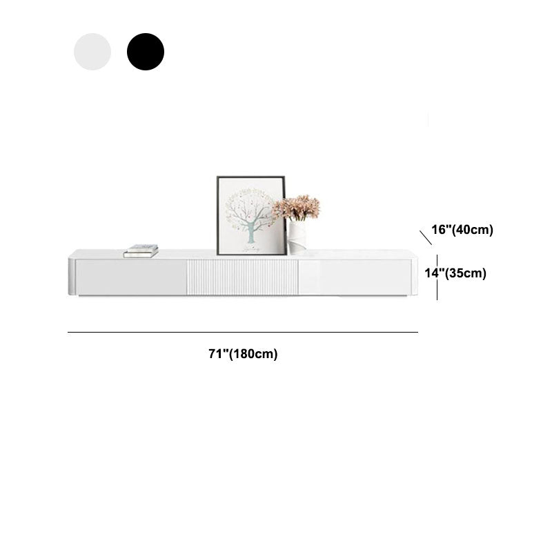 Mobile TV scandinavo antigraffio, console TV bianca/nera con 3 cassetti