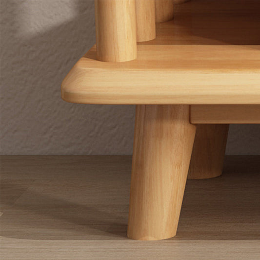 16" W Scandinavian TV Media Stand Open Shelving TV Media Console with Drawers