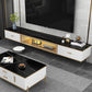 Modern Style Wall-mounted TV Console Slate TV Stand with Drawers 79"L x 12"W x 9"H White Black Clearhalo 'furn' 'furn_tv_stands_entertainment_centers' 'Furniture' 'Living Room Furniture' 'TV Stands & Entertainment Centers' 'TV Stands & Media Storage Furniture' 'tv_stands_entertainment_centers' 6273367