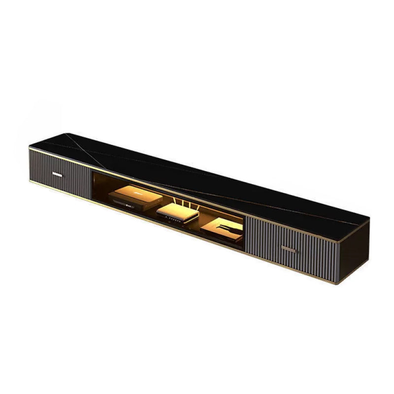 Modern Style Wall-mounted TV Console Slate TV Stand with Drawers Grey Black Clearhalo 'furn' 'furn_tv_stands_entertainment_centers' 'Furniture' 'Living Room Furniture' 'TV Stands & Entertainment Centers' 'TV Stands & Media Storage Furniture' 'tv_stands_entertainment_centers' 6273368