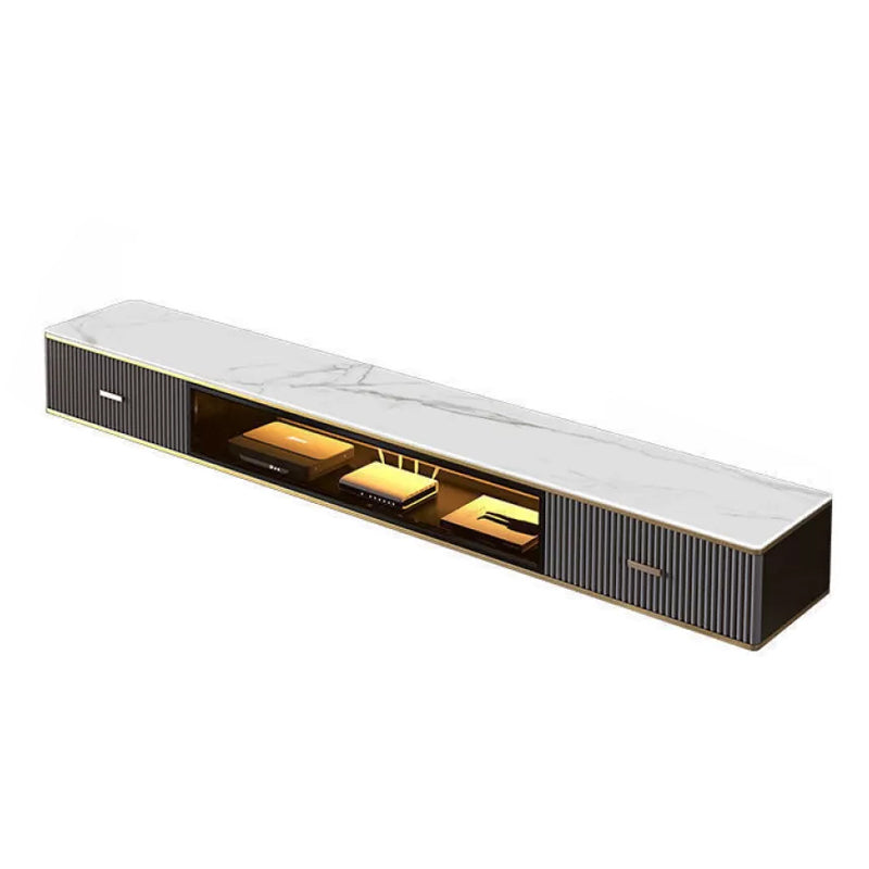 Modern Style Wall-mounted TV Console Slate TV Stand with Drawers Grey White Clearhalo 'furn' 'furn_tv_stands_entertainment_centers' 'Furniture' 'Living Room Furniture' 'TV Stands & Entertainment Centers' 'TV Stands & Media Storage Furniture' 'tv_stands_entertainment_centers' 6273369