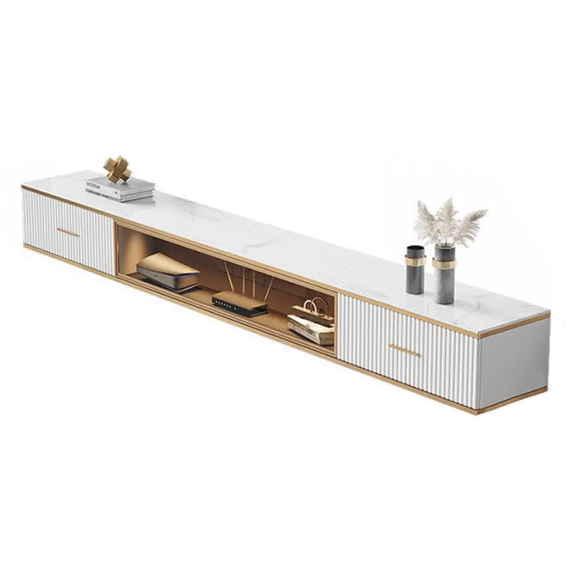Modern Style Wall-mounted TV Console Slate TV Stand with Drawers White White Clearhalo 'furn' 'furn_tv_stands_entertainment_centers' 'Furniture' 'Living Room Furniture' 'TV Stands & Entertainment Centers' 'TV Stands & Media Storage Furniture' 'tv_stands_entertainment_centers' 6273374