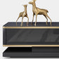 Luxurious 3-Drawer TV Stand Console 16.54-Inch H Glass TV Console Clearhalo 'furn' 'furn_tv_stands_entertainment_centers' 'Furniture' 'Living Room Furniture' 'TV Stands & Entertainment Centers' 'TV Stands & Media Storage Furniture' 'tv_stands_entertainment_centers' 6273389