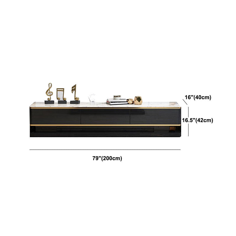 Luxurious 3-Drawer TV Stand Console 16.54-Inch H Glass TV Console Clearhalo 'furn' 'furn_tv_stands_entertainment_centers' 'Furniture' 'Living Room Furniture' 'TV Stands & Entertainment Centers' 'TV Stands & Media Storage Furniture' 'tv_stands_entertainment_centers' 6273395