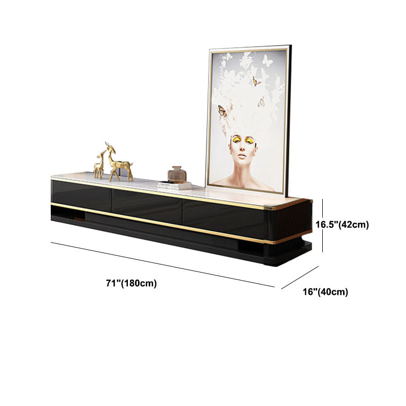 Luxurious 3-Drawer TV Stand Console 16.54-Inch H Glass TV Console Clearhalo 'furn' 'furn_tv_stands_entertainment_centers' 'Furniture' 'Living Room Furniture' 'TV Stands & Entertainment Centers' 'TV Stands & Media Storage Furniture' 'tv_stands_entertainment_centers' 6273397