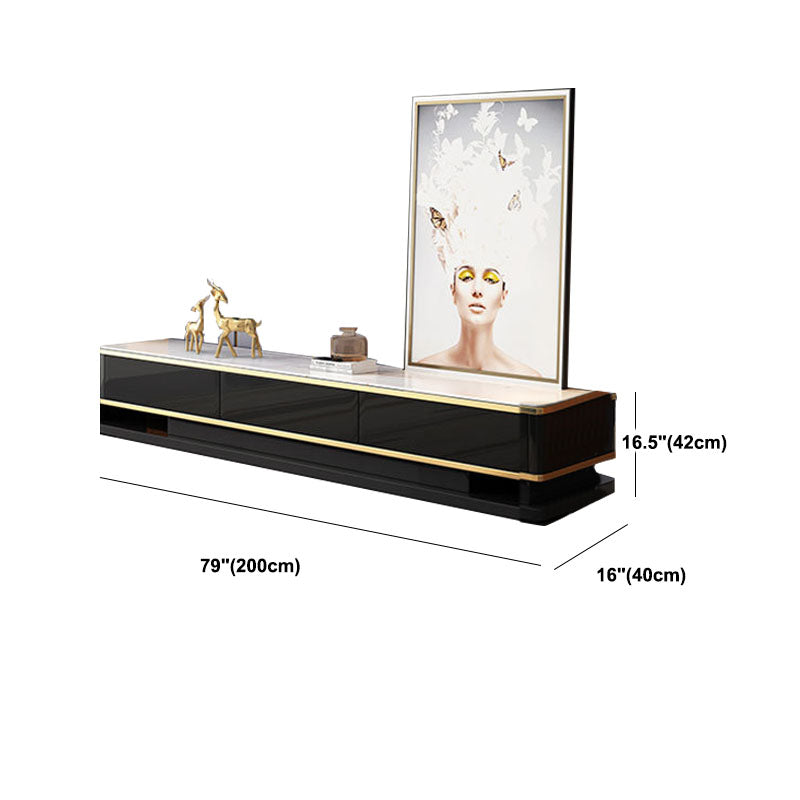 Luxurious 3-Drawer TV Stand Console 16.54-Inch H Glass TV Console Clearhalo 'furn' 'furn_tv_stands_entertainment_centers' 'Furniture' 'Living Room Furniture' 'TV Stands & Entertainment Centers' 'TV Stands & Media Storage Furniture' 'tv_stands_entertainment_centers' 6273398